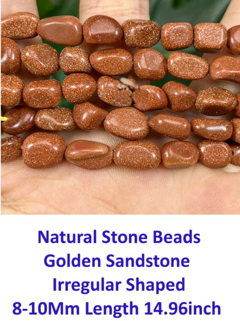Natural Stone Beads Irregular Shaped Golden Sandstone  8-10Mm Length 14.96inch